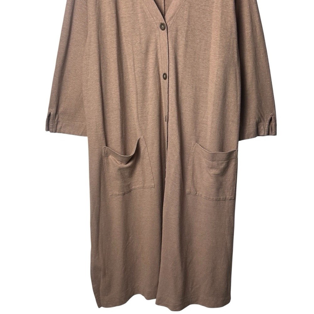 J. Jill Pure Jill Hemp Organic Cotton Longline Duster Tan Cardigan Capsule XL - Picture 4 of 11